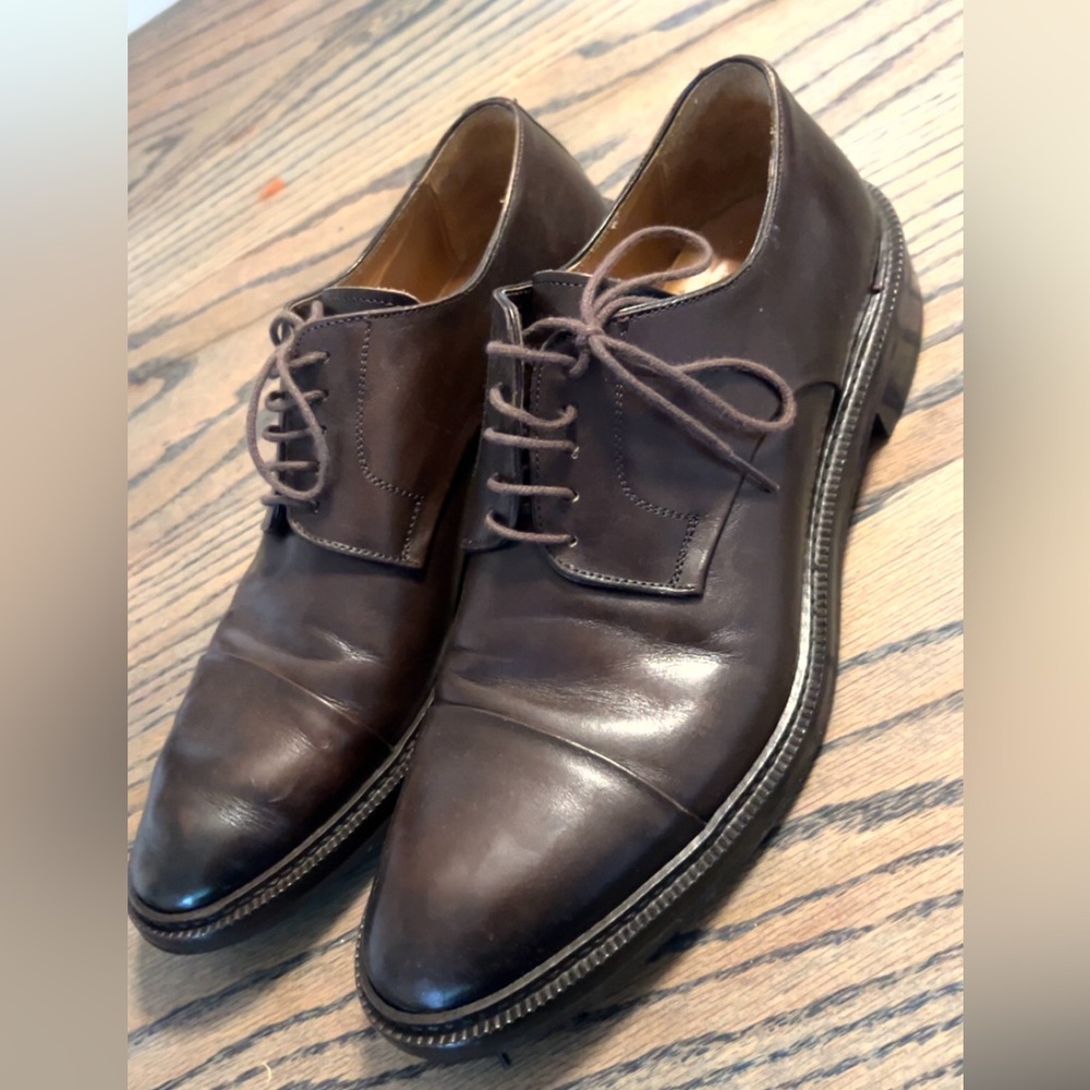 Classic Brown wall + water Leather Men's Shoes